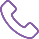 A simple purple outline of a classic telephone handset, tilted diagonally on a light gray background, symbolizes quick access to your local emergency vet or Pet ER.